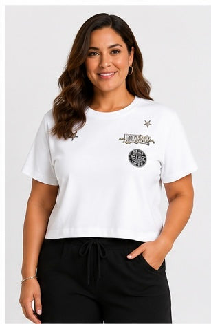 DKNY 1989 Pins and Patches Logo Tee