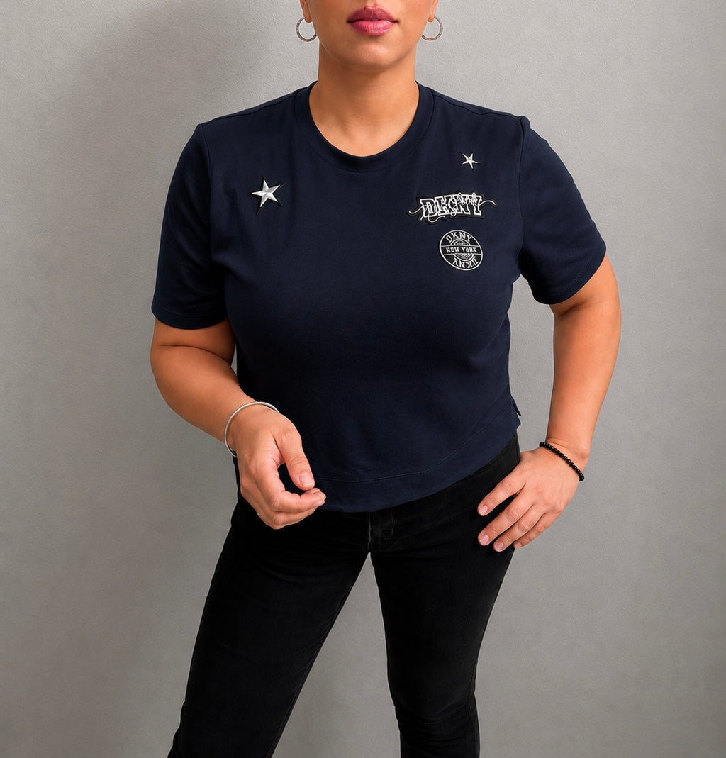 DKNY 1989 Pins and Patches Logo Tee