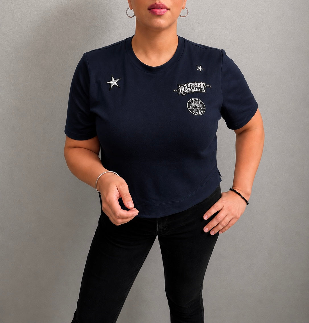 DKNY 1989 Pins and Patches Logo Tee