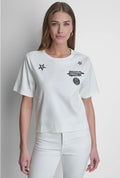 DKNY 1989 Pins and Patches Logo Tee