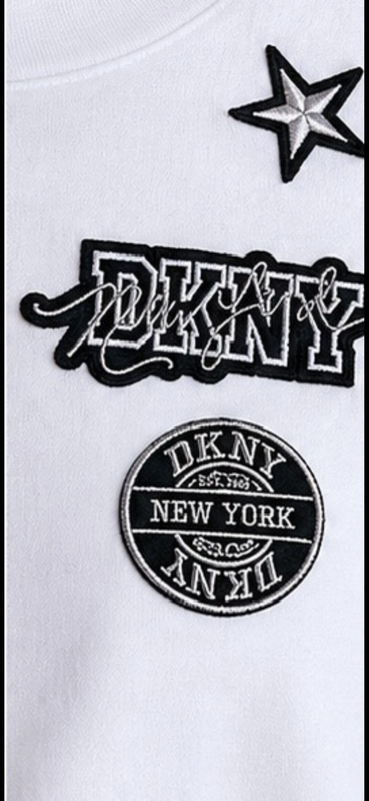 DKNY 1989 Pins and Patches Logo Tee