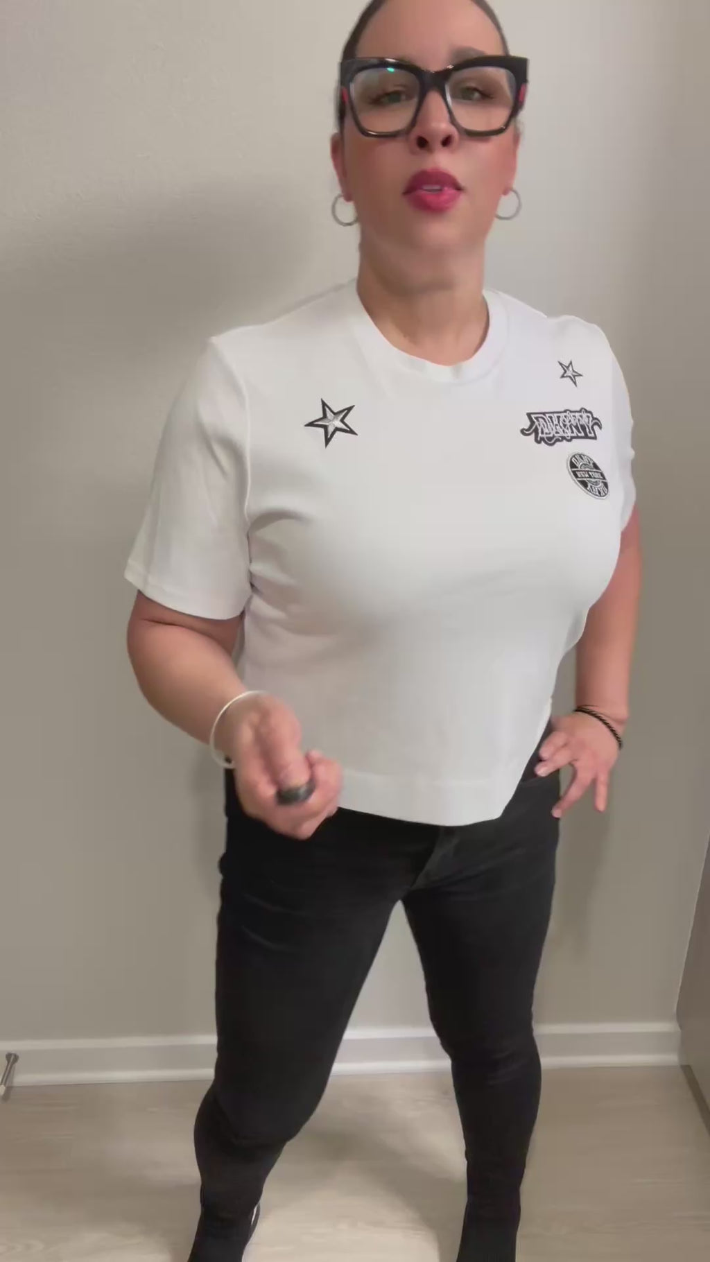 DKNY 1989 Pins and Patches Logo Tee